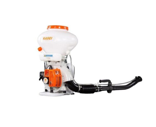 Kasei 26/40 Backpack mist blower uses air as the carrier for the chemical you are applying, distributing very small droplets evenly over a large area.