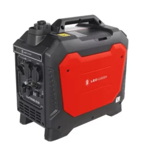 Leo 1.8kW Inverter Generator with a 4-Stroke, 79cc engine. Equipped with 2 x 2 pole 230v sockets, 2 x USB (5V 2.1A) and 1 x  Car / Cigarette plug (12v 8A)